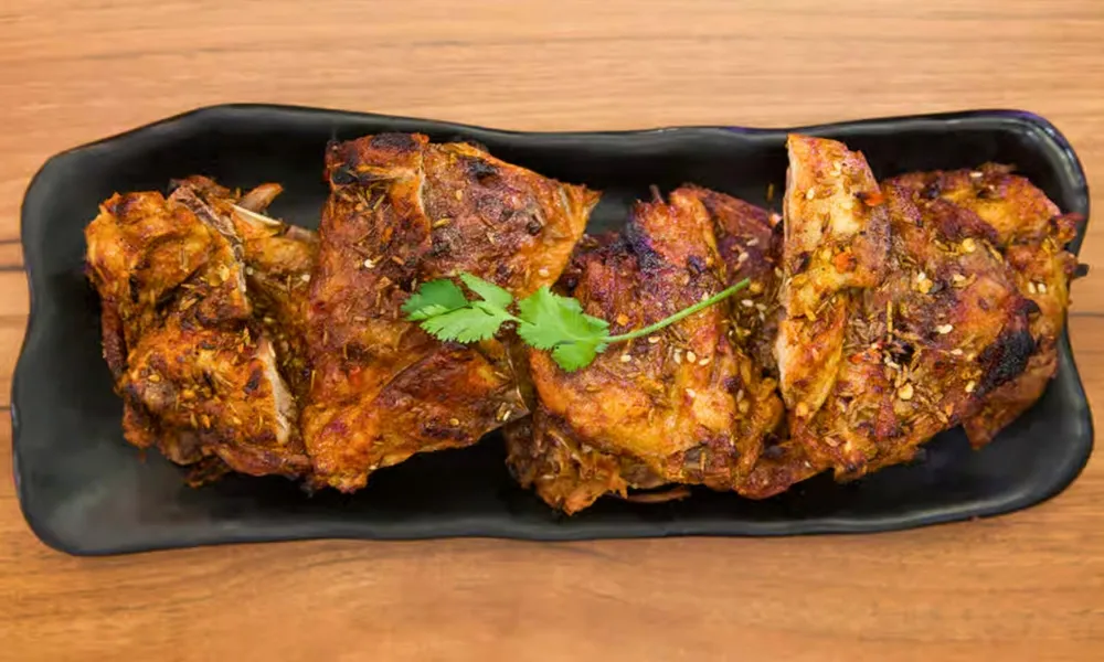 Roasted spiced chicken rack plate at Top SF BBQ, a Barbecue Restaurant in San Francisco