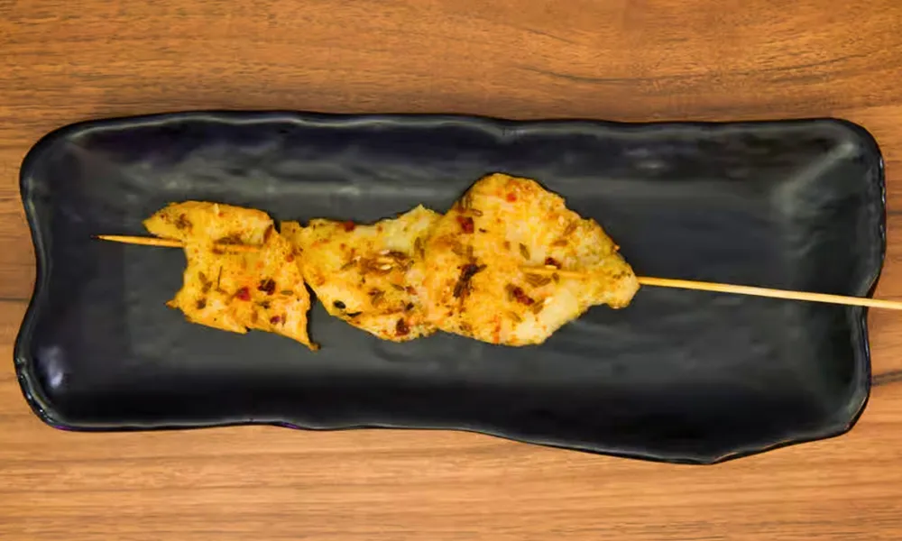 Seasoned grilled chicken fillet skewer at Top SF BBQ, a Barbecue Restaurant in San Francisco